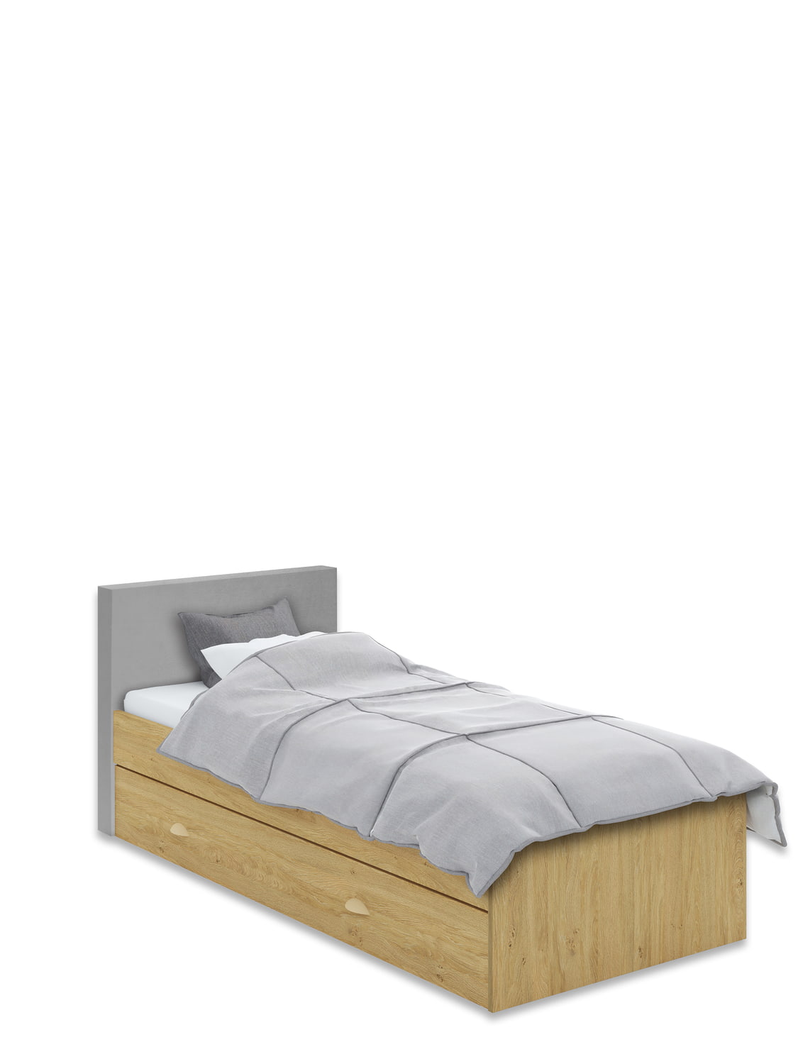 Ліжко з м'яким узголів'ям 90x200 Oak Stone