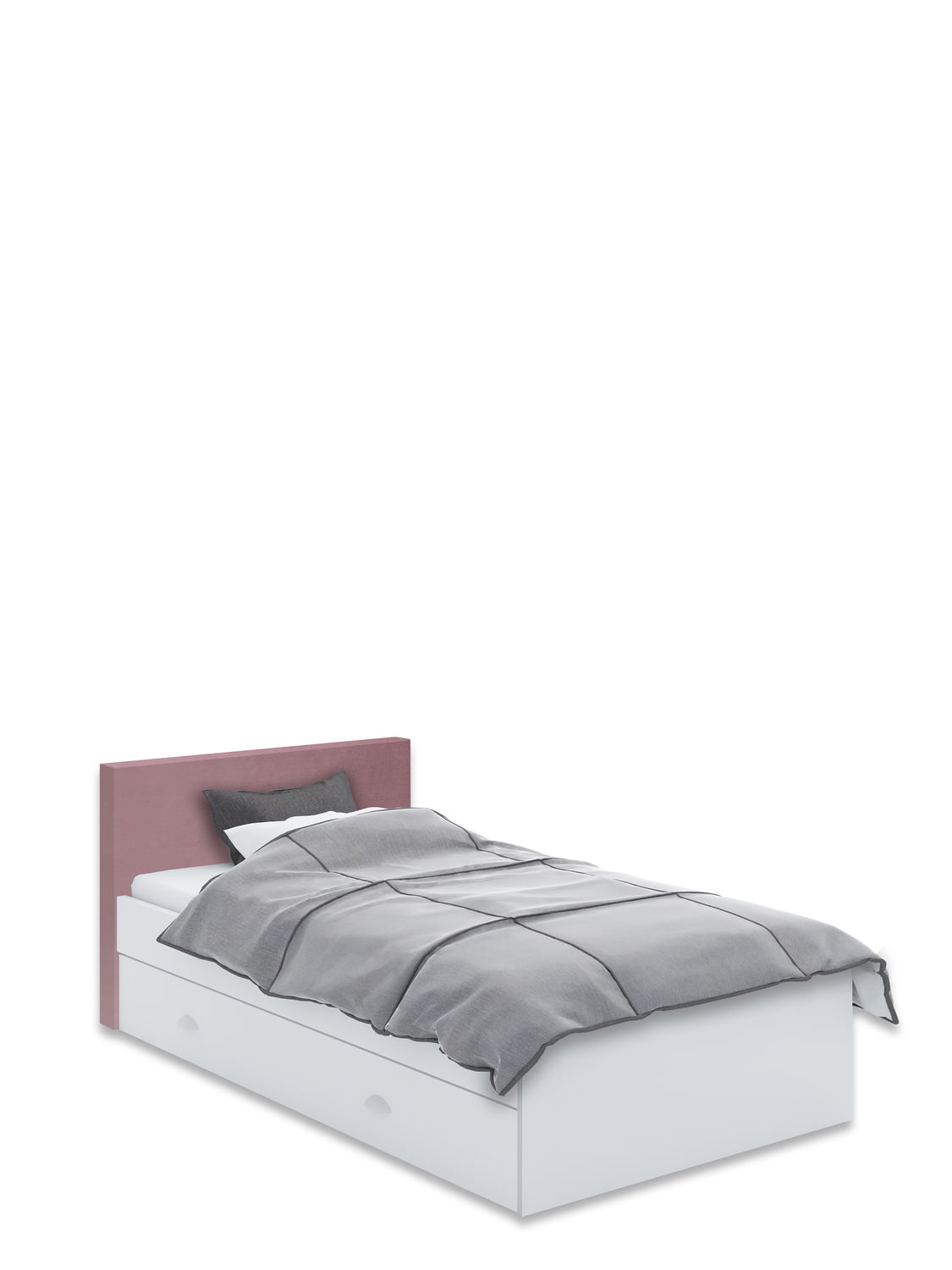 Ліжко з м'яким узголів'ям 120x200 White Pink
