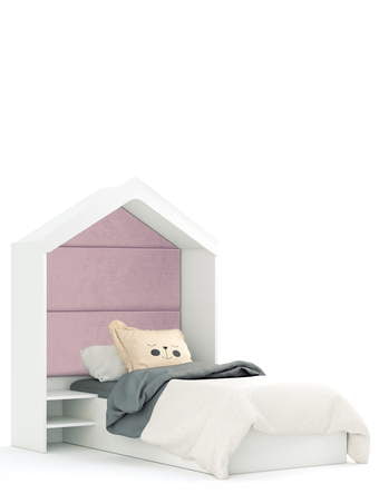 Ліжко будиночок White&Pink