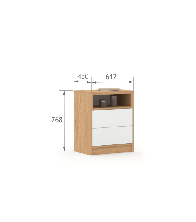 Komoda 60-2-45 White Oak